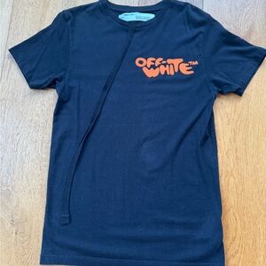 Off-White Black Tee with Orange Logo